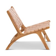 Casey Woven Cowhide Leather Lounge Chair